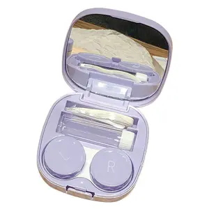 Contact Lens Portable Case with Mirror Companion Box for Female Students' Contact Lens Care