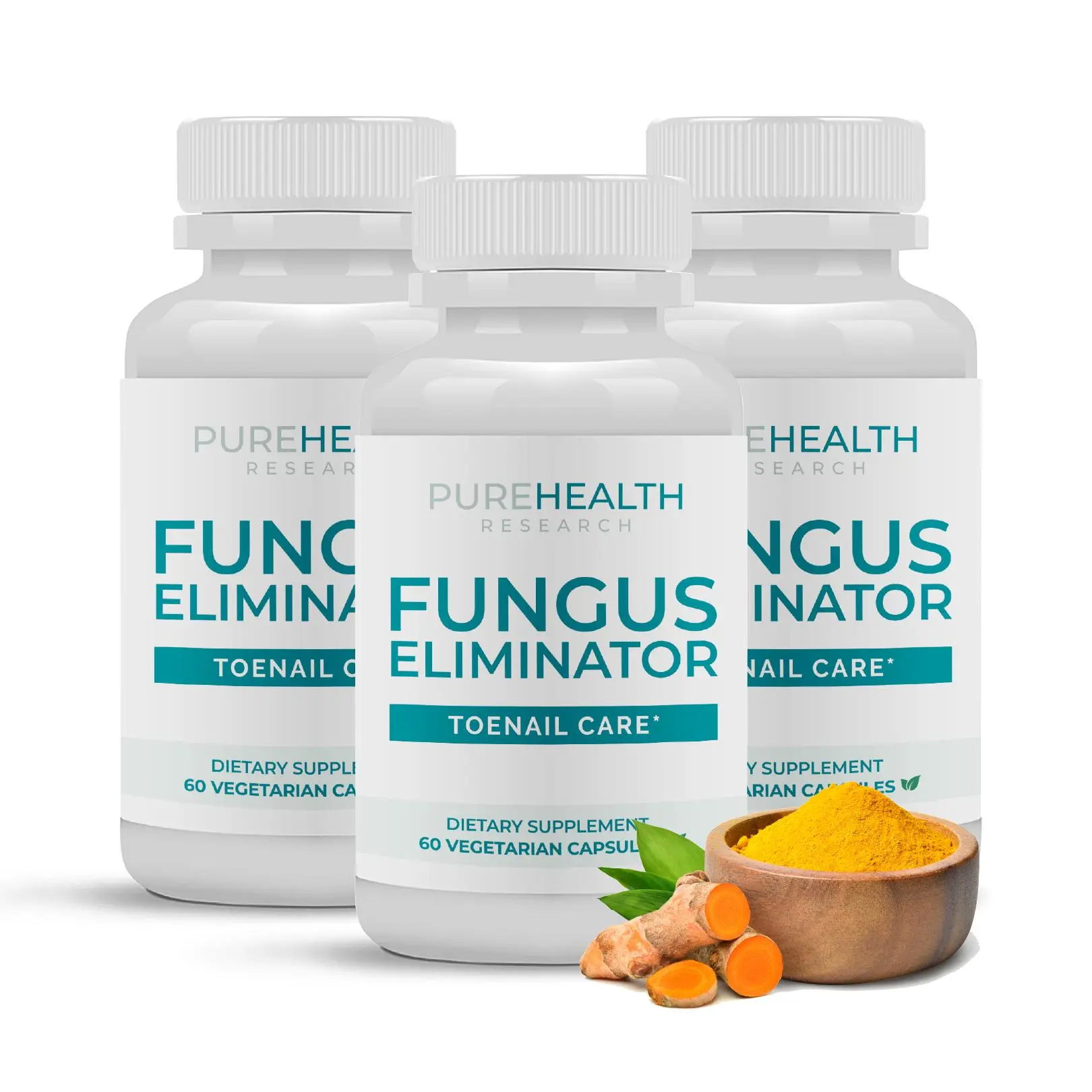 PureHealth Research Fungus Eliminator Dietary Capsules (3 Pack) - 90-Day Internal Toenail Fungus Support Supply, Targets Yellow, Thick, Crumbly Nails, Extra-Strength Edible Probiotic Defense Supplement