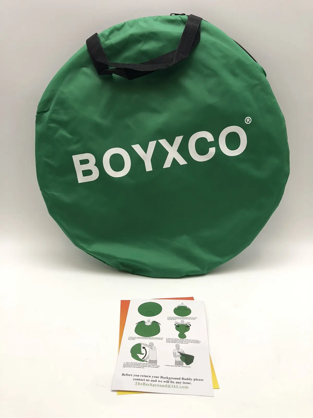 BOYXCO 58inx58in Gen2 Collapsible Portable Webcam Background Chroma Key Greenfor