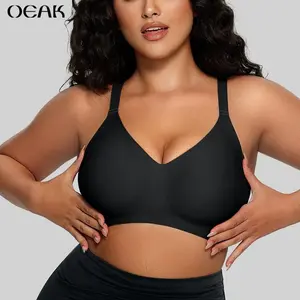OEAK Women Seamless Jelly Bras No Underwire Push Up Bras Soft Wireless Comfort Adjustable Bras Full Coverage Everyday Bra