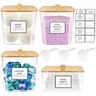 3+1 Pack Laundry Pods Storage Container, Clear Laundry Room Organization and Storage, Detergent Powder Container, with Wooden Lids & Labels