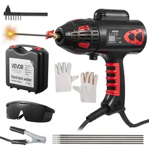 Portable Handheld Welding Machine, 20 - 130A Portable ARC Welder with Step-free Current Conditioning, IGBT Catter, 115V Handheld Weld for 1/16-1/8 Welding Rods