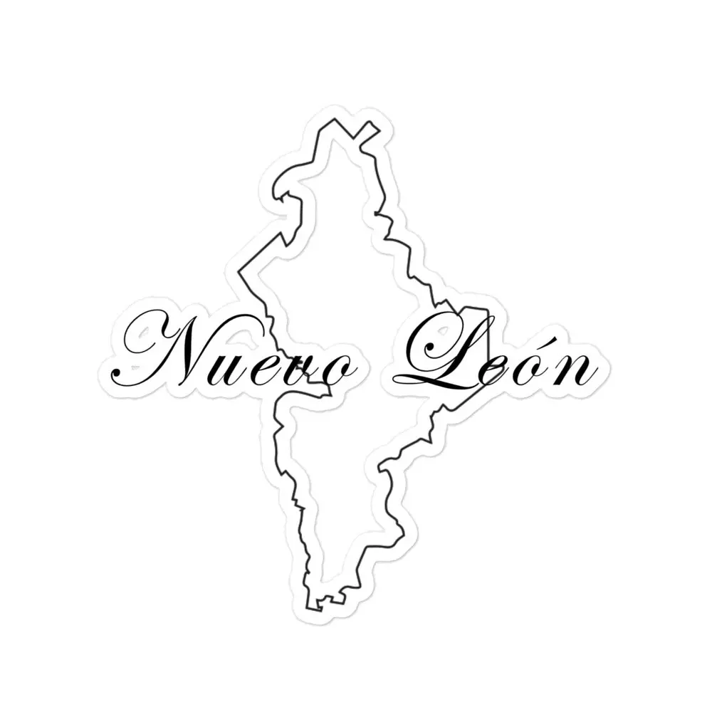 Nuevo Leon Die cut Bubble free stickers, 3″×3″, White