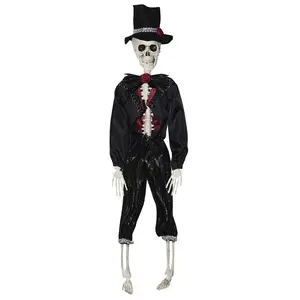16" Hanging Skeleton Groom Halloween Decoration