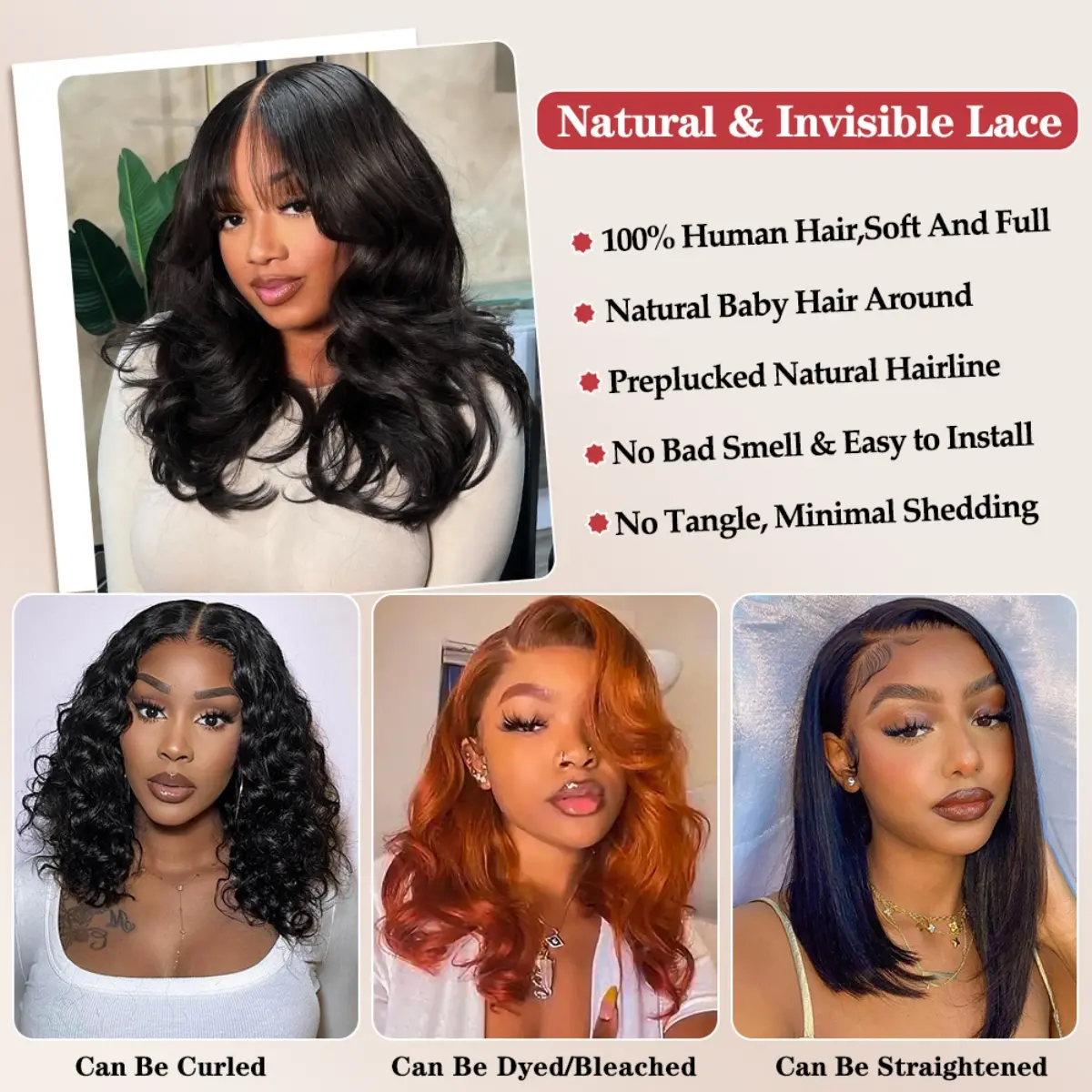 Summervibes UF Hair Bob Wig Human Hair 13x6 Lace Front Wigs 