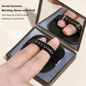 100 Sheets Bamboo Charcoal Oil Control Matte Facial Absorbent Paper, with Shell and Powder, Skin Care Essentials, Daily Use Makeup Remover, Face Oil Blotting Sheets