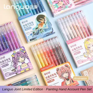 Languo Co-Branded Color Gel Pen & Doodle Journal Set Creative Journaling Style Large Capacity, Smooth Writing for Drawing & Marking Perfect for Planners, Notes & Daily Creative Use