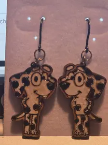 Backyard dogs dalmatian Plastic dangly earrings