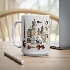 Epic Castle Coffee Mug, Fantasy Castle Personalized Name Mug, Magic Kingdom Castle Coffee Cup – Custom Name Accent Mug, Fantasy Theme Ceramic Mug for Coffee & Tea Lovers, Unique Gift for Fantasy Fans, Medieval Castle Aesthetic Mug 11oz 15oz