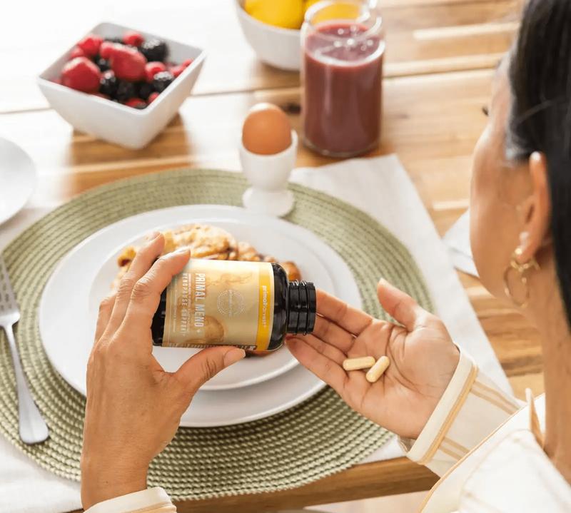 Primal Meno+ Natural Menopause Support – Hormone-Free Relief with Siberian Rhubarb, Saffron & 9 Herbal Extracts