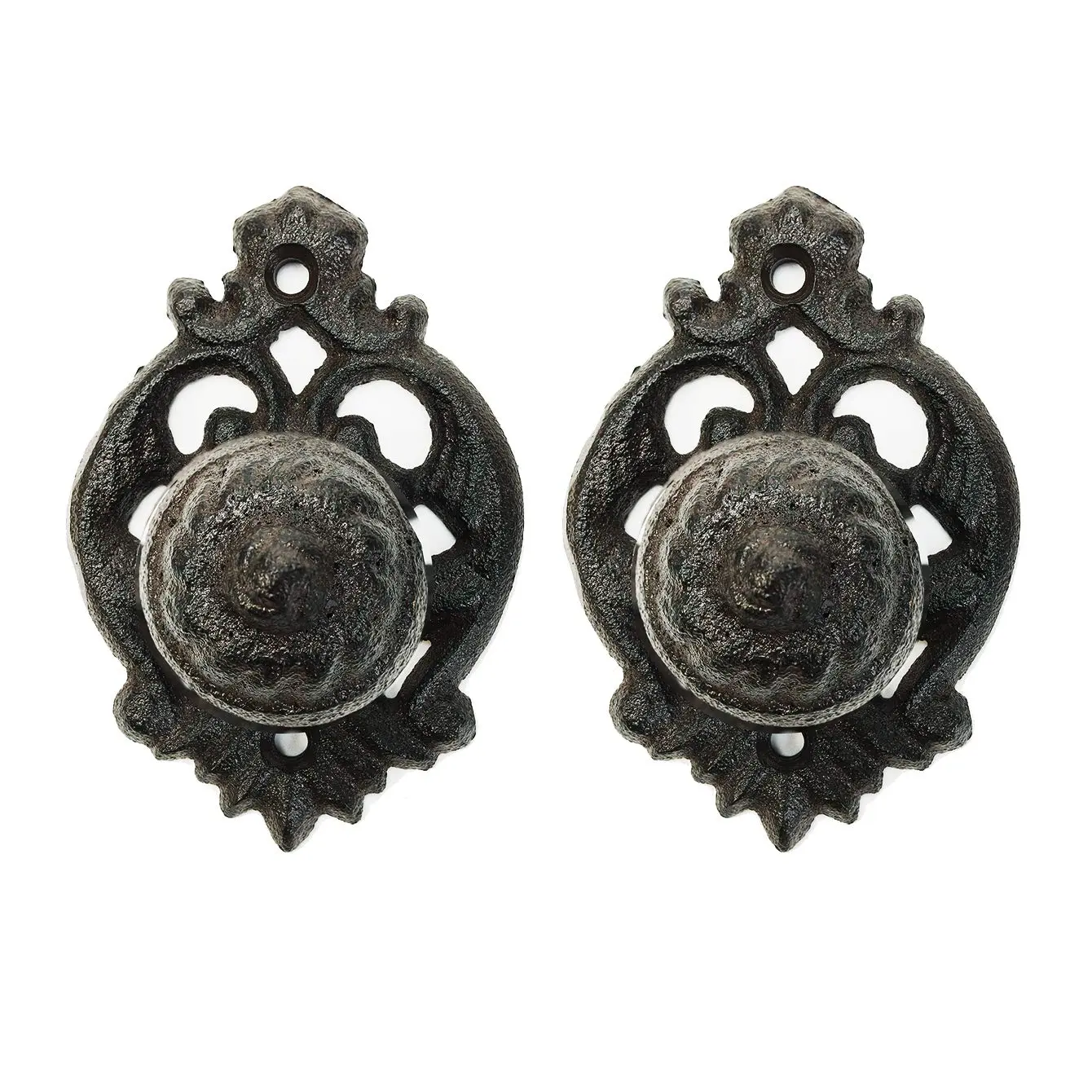 Sungmor 2PC Cast Iron Cabinet Knobs - Pretty Decorative Dummy Handles, Solid Sturdy Hardware for Cabinet Wardrobe, Closet Access