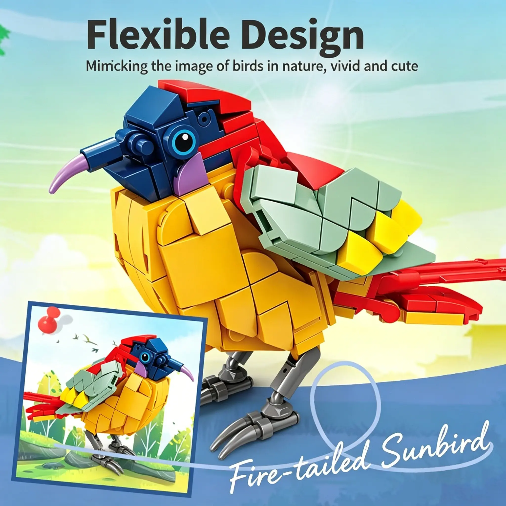 Bird Plastic Building Blocks Blind Box, Random Style Animal Bricks Toy, 8 Different Birds Mini Model, DIY Assembly Kit, Building Blocks Figure for Kids & Collectors