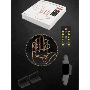 Funny Car Window Gesture Light Remote Control 8 Super Bright Expressions Signs for Drivers Multiple Modes LED Emoticon Design with Smile Angry Faces