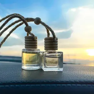Hanging Oil Diffusers - Glass Container with Adjustable Bead for Car Home or Office Aromatherapy