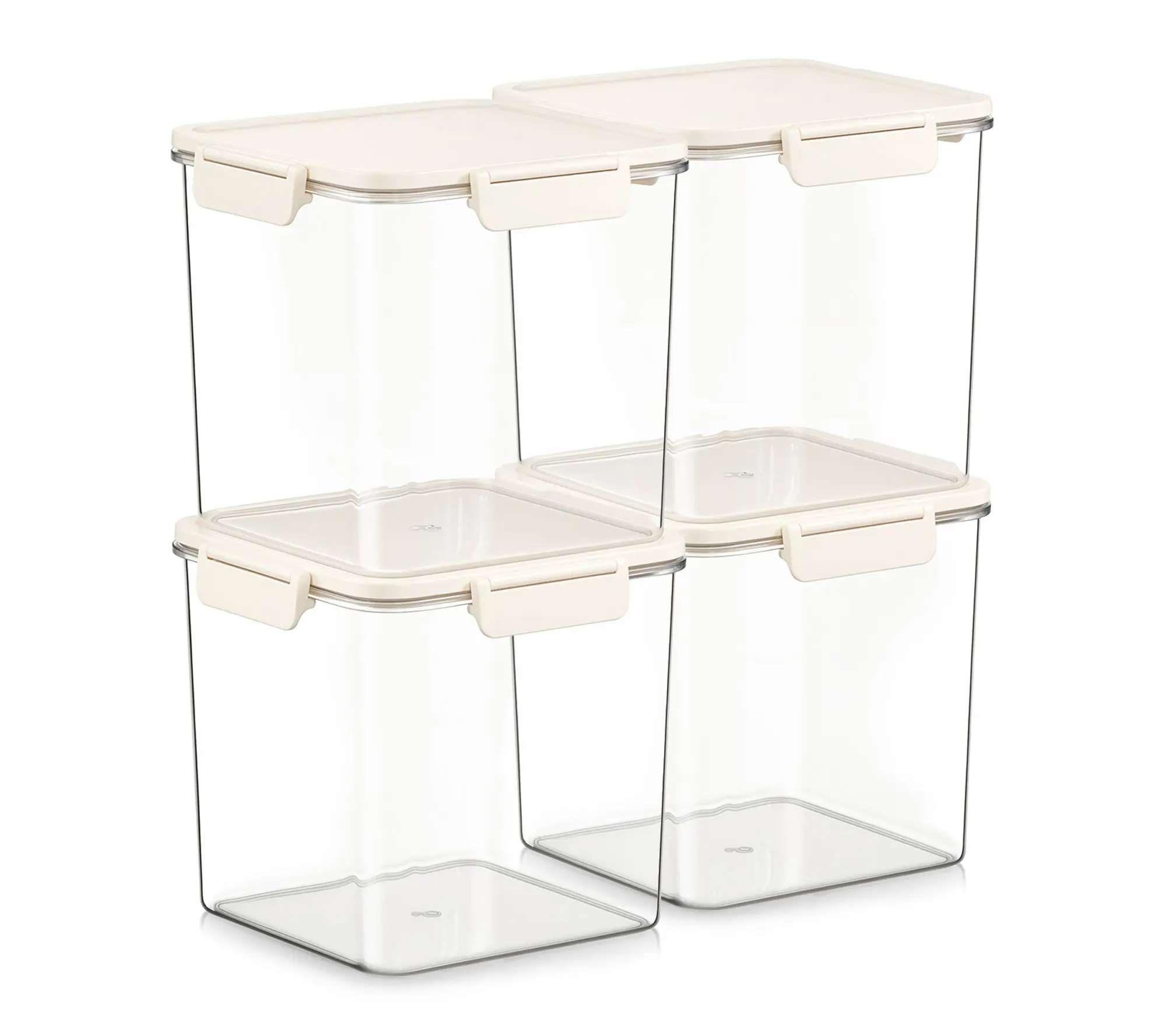 Sorbus Airtight Plastic Food Container, Medium 6.3" Square 4Pk