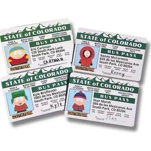 Eric, Stan, Kenny & Kyle South Park’s Bus Pass ID (4 pack)