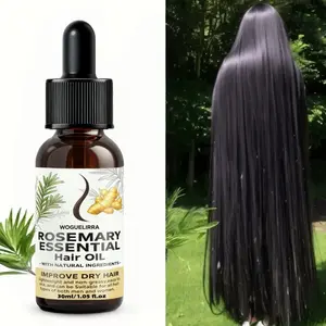 Rosemary Hair Oil 30ML, Rich in Rosemary, Keratin, Jojoba Oil, Ginseng, Castor Oil, Turmeric, Coconut Oil, Nourishes Hair, Smooths Hair, No Rinse Needed, Natural Haircare Formula, Natural Hair Oil, Nourishing Hair Oil