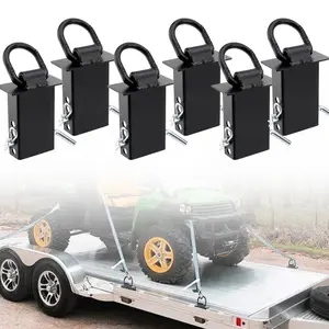 16200lbs Trailer Stake Pocket D Ring Tie Downs 6 Pack for Flatbed Trucks Trailers 1/2" Hitch Pin Standard 2" x 4" Stake Pockets Secure Anchors