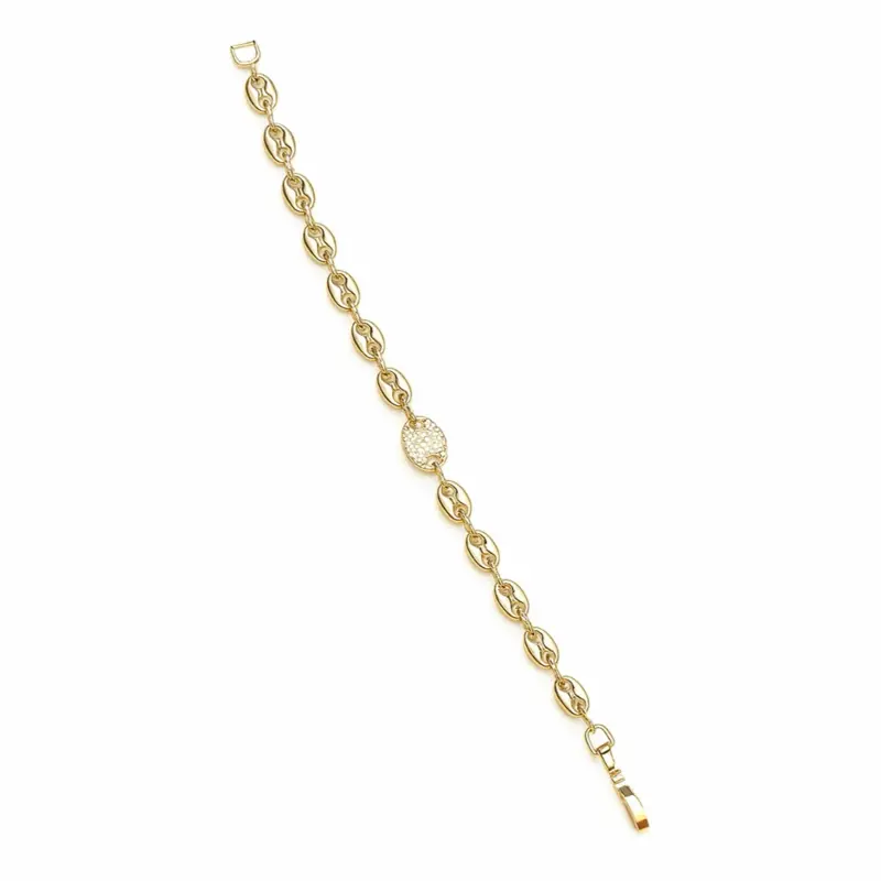 Beans brazalete gold plated 14 k 7 inches plus extension