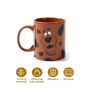 SCOOBY-DOO X SHEIN 1pc10.14oz/300ml Cartoon Pattern Printed Ceramic Mug, Microwaveable, Dishwasher , Suitable For Holding Water, Milk, Juice, Coffee, Tea, S Cooby-Doo, Dog