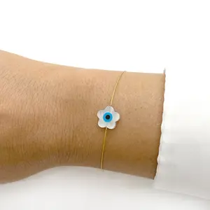 Flower Bracelet with Lucky Eye