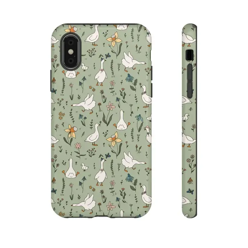 Silly Goose Phone Case Funny Animal Lover Gift Protective Case Cottagecore  Theme Gift For Her iPhone 17 16 15 12 13 14 11 X Tough Case Samsung Floral  Bird Lover - TikTok Shop
