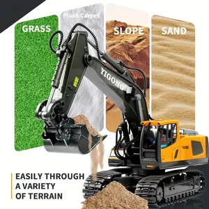 Perfect 2026 Birthday Gift for Ages 6–12+ [Metal Shovel × Track Chassis] 1:20 RC Excavator | 1200 mAh Battery × 9-Channel Control | Alloy Arm + LED Light