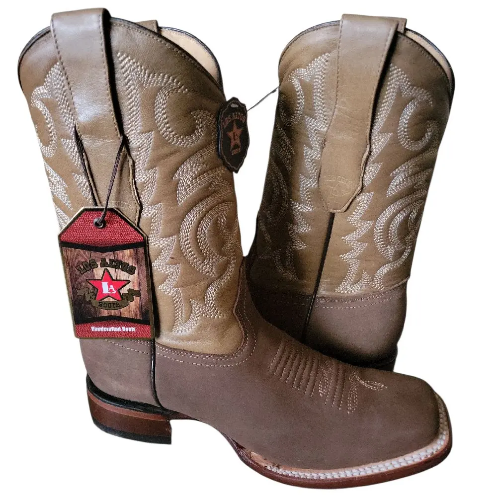 Men's Rodeo Cowboy Boot Nubuck Taupe Los Altos