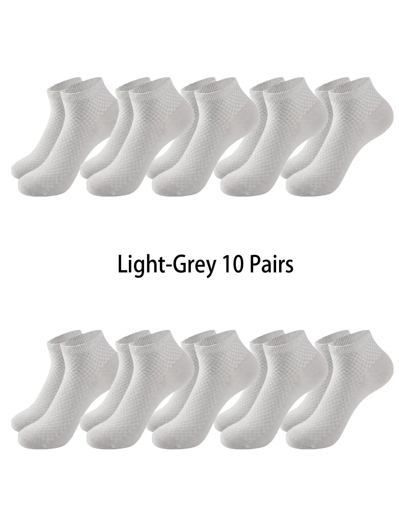 10 Pairs Bamboo Fiber Men's Socks, Breathable Business Casual Socks, Pure Color Large Size, Suitable for All Seasons, Gift Socks, Breathable Solid Socks