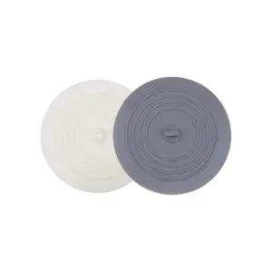 Tub Stopper 2 Pack, 6 inches Large Silicone Drain Plug Hair Stopper Flat Suction Cover for Kitchen Gadgets Bathroom Accessories and Laundry Showerhead Holder Shower Head Ensemble Shower Jets System Plastic Hooks