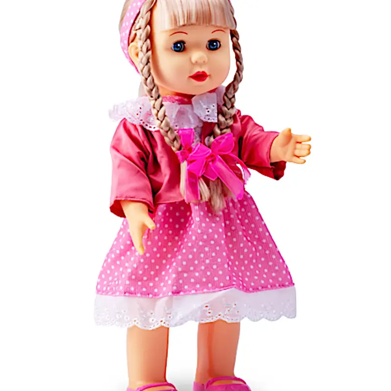 17 inch Interactive Walking Doll Sonic Control Blonde Princess, Sings & Talks, Blinking Eyes, Cuddly Vinyl Baby Girl Toy for 4-6 Years Old