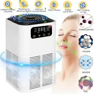 Home Air Purifier Large Room, H13 HEPA Filter Air Cleaner with Activated Carbon, 360° Intake, Ultra Quiet 25dB, LCD Display, Smoke Dust Pet Odor Removal