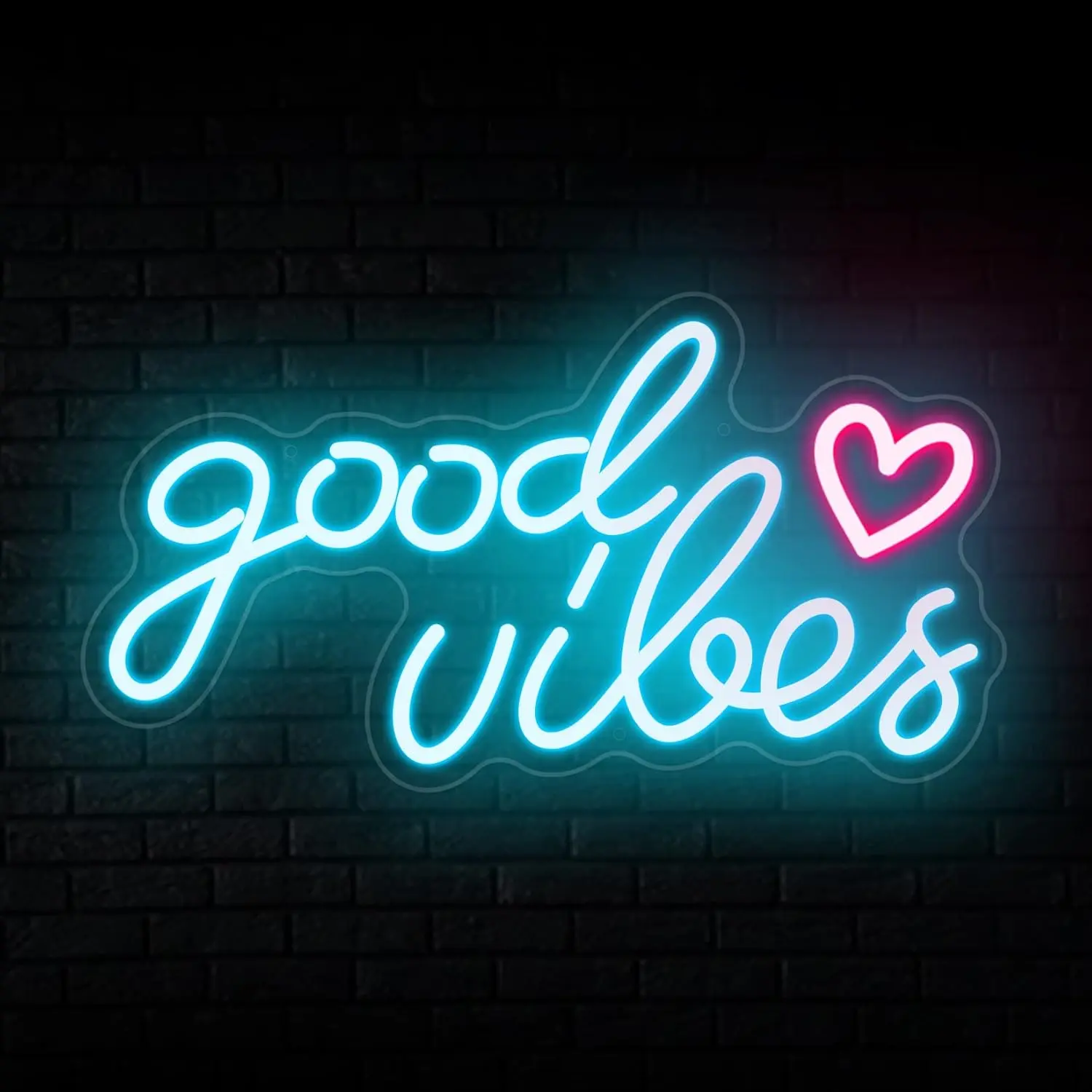 Good Vibes Neon Sign Lights for Bedroom LED Neon Signs for Wall Decor Good Vibes LED Sign Home Party Father's Day Decorations