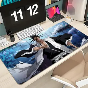 Bleach Kenpachi Zaraki Anime Mousepad Design XXL 1000×500mm 900×400mm 800×400mm 600x300mm Large Gaming Mouse Pad - Extended, Thick, Non-Slip Rubber Base Desk Mat with Precision Stitched Edges - Washable Large Desk Pad
