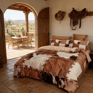 Cowhide Print Bedding Set, Includes Duvet Cover & Pillowcases, No Insert Soft Comfortable Fabric, Ideal for Bedroom Hotel Dormitory Gift, Soft Bedding Sets