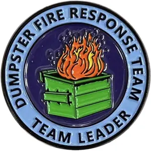 1Pcs/5Pcs Dumpster Fire Response Team Enamel Pins for Office Hilarious Badge Gifts for Coworkers Team Leader