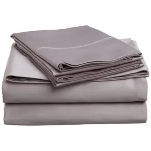 212 MAIN 400 Thread Count Egyptian Cotton Bedsheet Set - Solid Grey, Soft Premium Bedding Linens, Bedding Sheet Sets, Bedsheet Sets