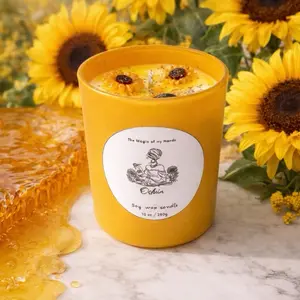 Handmade Oshun Soy Candle 10 OZ - Sunflower Scented, Eco-Friendly Wax, 280g
