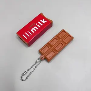 Hot Simulated Meiji Chocolate Fidget Toy Bendy Snap-And-Play Stress Relief JP Style Keychain Pendant Funny Gift Creative Gadgets