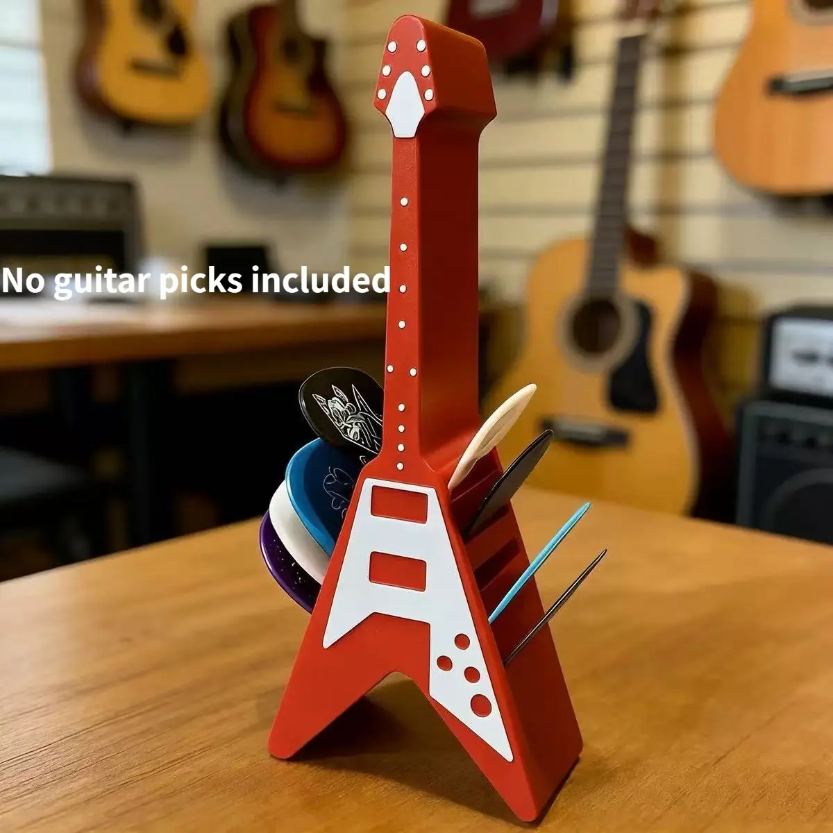 10 Slot Durable Gibson Flying V Guitar Pick Holder Case, Guitar Pick Stand, Fashionable Guitar Accessories, Perfect Gift for Guitarists, Christmas/birthday Present
