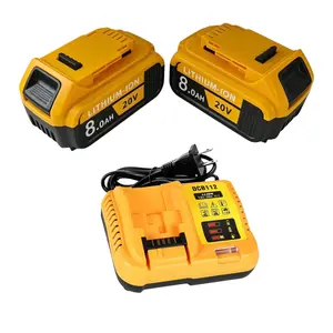 2 packs of DeWalt cordless power tools replacement batteries, 20V/8Ah lithium-ion batteries, high-capacity batteries, compatible with DCB200, DCB203, DCB208 with LED power indicator tiktokshopspringglowup