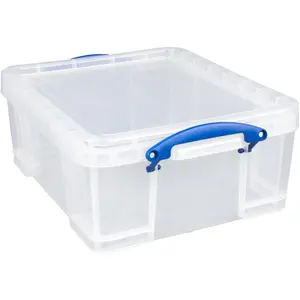 17 Liter Plastic Storage Bins with Snap Lids and Clip Lock Clear
