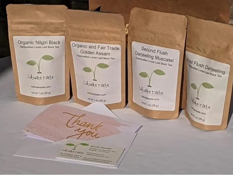 Organic Indian Black Teas Set with Assam, Nilgiri Black, First Flush Darjeeling, and Second Flush Darjeeling