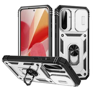 New Magnetic Stand Anti-Drop Phone Case for Samsung Galaxy A57 A56 A55 A37 A36 A26 A16 A17 A06 A07, Soft Hard 2-In-1 with Camera Cover Protection