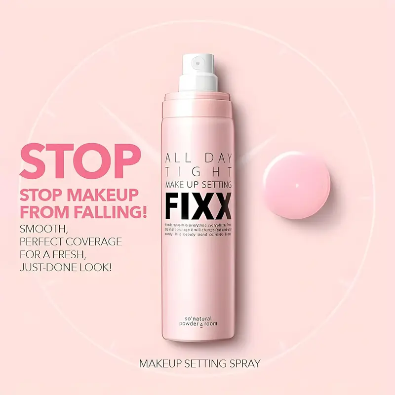 SONATURAL All Day Tight Make Up Setting Fixer – Award-Winning Makeup Setting Spray, Ultra-Fine Mist for Long-Lasting Wear – With Centella, Tea Tree & Lemon Extracts – Korean Skincare, 2.53 fl oz
