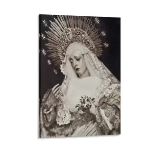 1 Count Wooden Framed Canvas,  Virgin Mary Wall Poster, Murals In The Rooms Of Boys And Girls, Modern Art Decoration, Living Room Bedroom Decoration, Hallway Office Mural, Ideal Gift, Kitchen, Home Poster, High Definition, Waterproof, Artwork