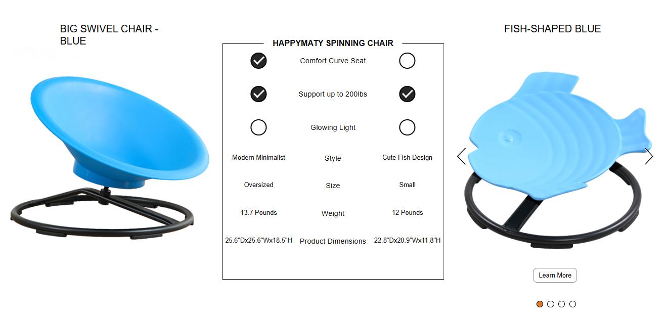 Widest Sensory Swivel Chair,Silicone Stress Relief Toy,220Lb Maximum Weight,Sensory Furniture,Sit & Spinning Toys For Age 3+, Ergonomic Swivel Chair Enhancing Motor Skills,Kids Furniture,Autistic/ADHD Sensory Set,Educational Indoor & Outdoor Toy Set