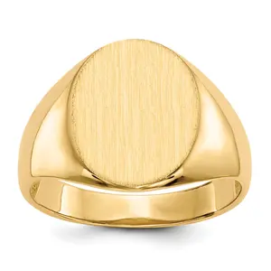 14k 12.5x16.0mm Open Back Mens Signet Ring