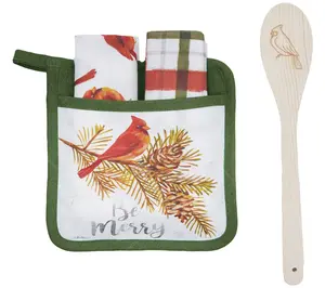 C&F Home 4-Piece Christmas Potholder Gift Set