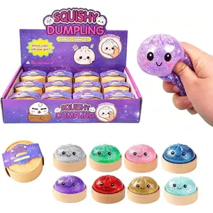 Summer Spring Gift 12PCS Glitter Dumpling Squishy, 2026 Mini Dumpling Squishy Mystery Box, Cute Bun Stress Balls Fidget, Stocking Stuffers with Steamer for Anxiety Relief, Birthday Gifts (A1)
